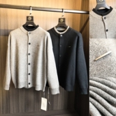 秋冬男士 高街 撞色拼接设计宽松版 立领针织衫 痞帅有型 开衫 美式