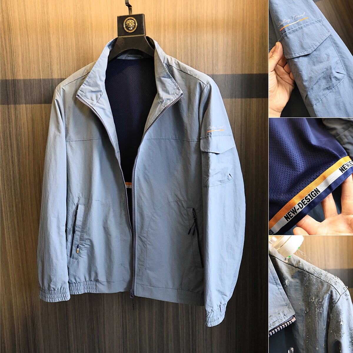 柜400+ 柔软高密防风防水 2025年春季男士轻工装立领休闲夹克外套,男装,夹克,淘宝优惠券,粉丝福利购,淘宝优惠卷