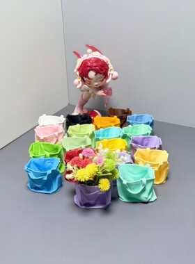 娃屋微缩场景仿真纸袋花篮摆件