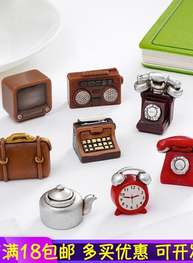 创意复古电视机收音机怀旧小物件 娃娃屋diy装饰品配件桌面小摆件
