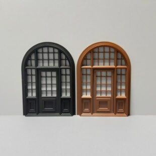微型景观布景哥特式 娃娃屋门窗摆件 模型建筑配件 饰 装 欧式 风格