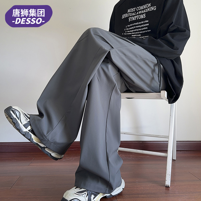 唐狮集团DESSO设计感=休闲裤男春秋季长裤宽松潮流2025年新款裤子