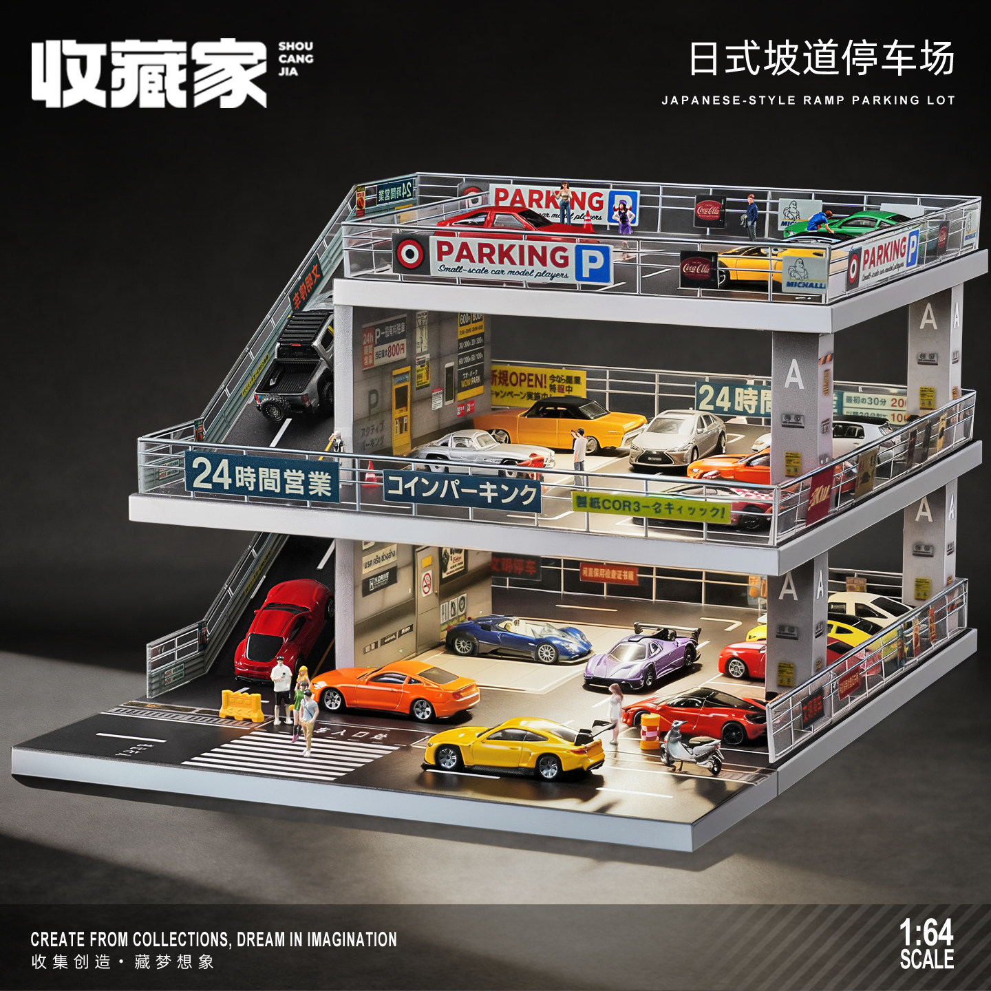 1:64车模儿童停车场玩具车库场景适用风火轮适用minigt模型收纳架,玩具/童车/益智/积木/模型,合金车/玩具仿真车/收藏车模,淘宝优惠券,粉丝福利购,淘宝优惠卷