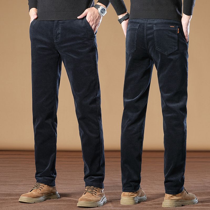 秋冬纯棉灯芯绒裤男士中腰