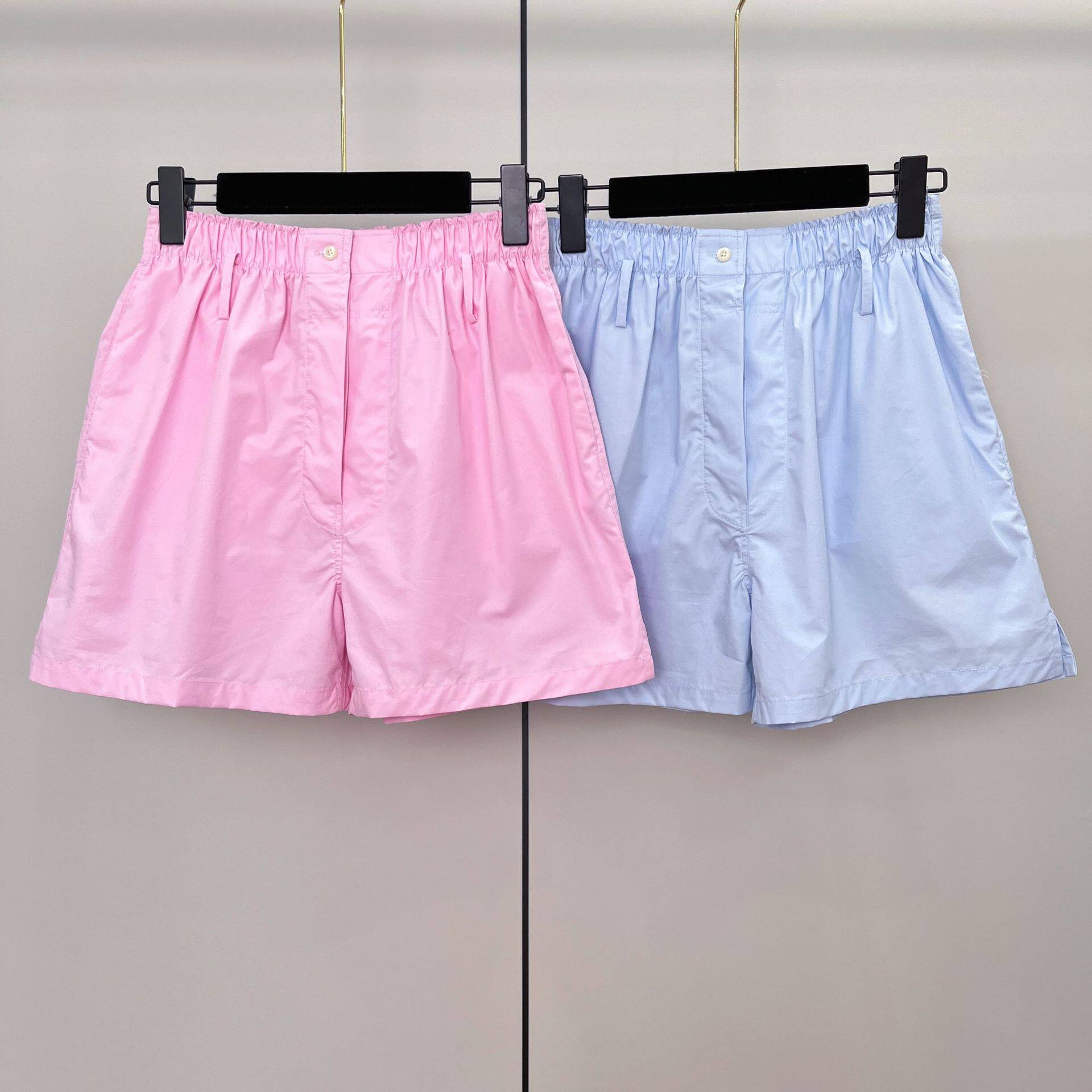 糖果色弹力松紧腰短裤女纯棉面料三角贴布口袋系列套装休闲