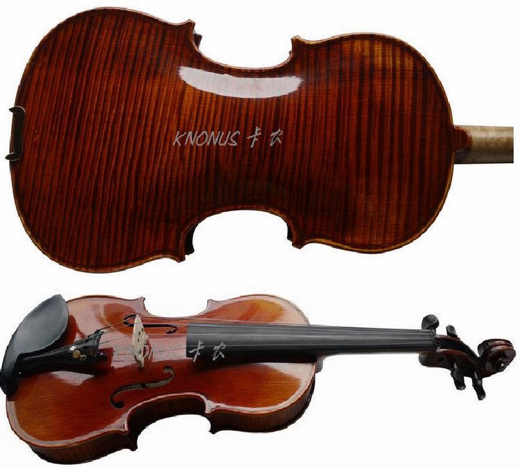 knonus卡农4/4-1/10进口天然虎纹整独板成人儿童纯手工高档小提琴