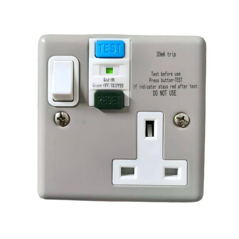 英国防漏电Gfci墙壁Rcd保护安全插座13a 86X86 250V交流50hz