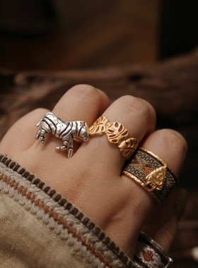 轻奢气质百搭指环小众开口食指戒