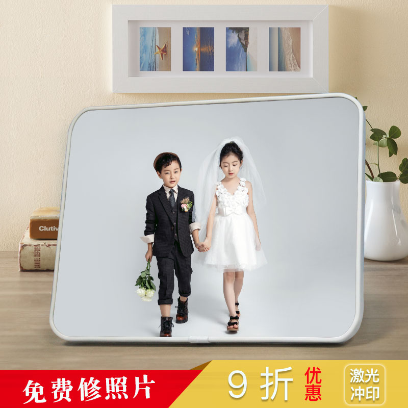 拉米娜水晶摆台照片定制婚纱照儿童宝宝相片木版画制作做放大挂墙