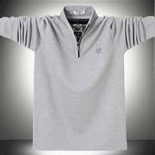 2025新品 T恤半高拉链立领卫衣纯棉国潮外穿衣服 长袖 男装 加肥大码