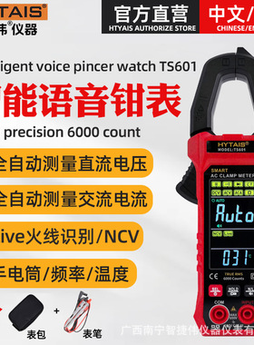 hytais全自动语音钳形表ts601 智能万用表多功能钳型电流表