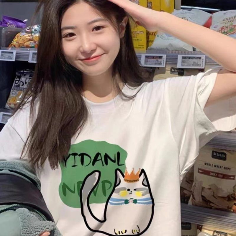 韩版白色纯棉短袖T恤女2023春夏新款设计感小众百搭宽松潮女上衣
