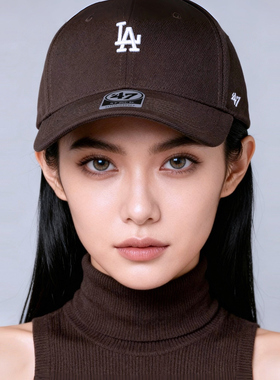 47brand lisa 同款深褐色帽子女la ins 棒球帽男夏款咖啡色鸭舌帽