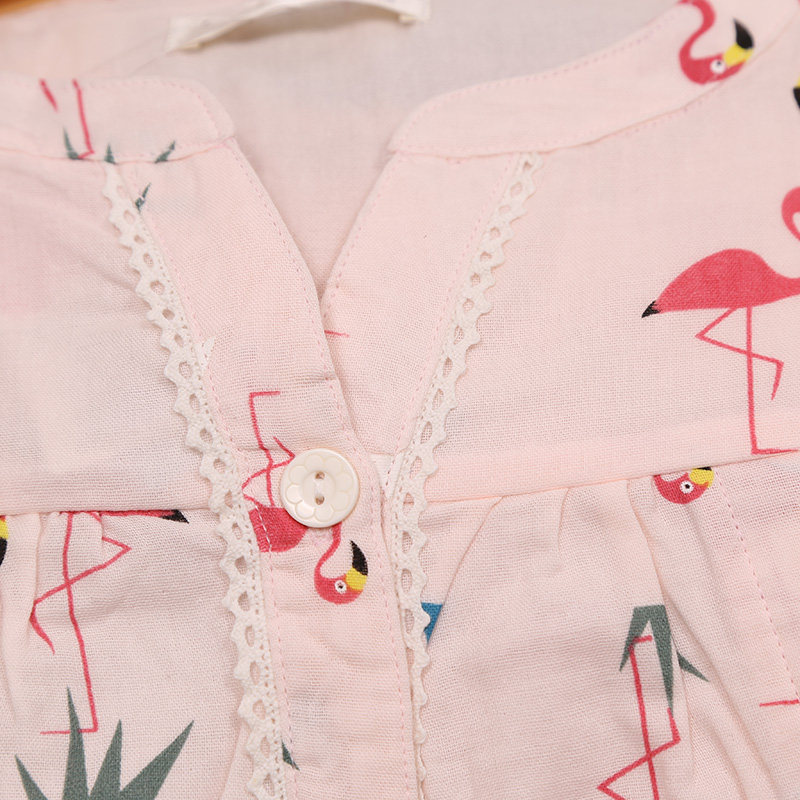 여름 얇은 면화 감금 옷 더블 브레스트 잠옷 출산 가정 의류 긴팔 간호 의류 간호 복