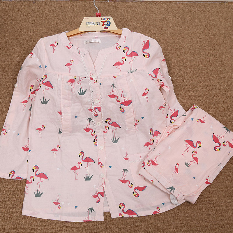 여름 얇은 면화 감금 옷 더블 브레스트 잠옷 출산 가정 의류 긴팔 간호 의류 간호 복