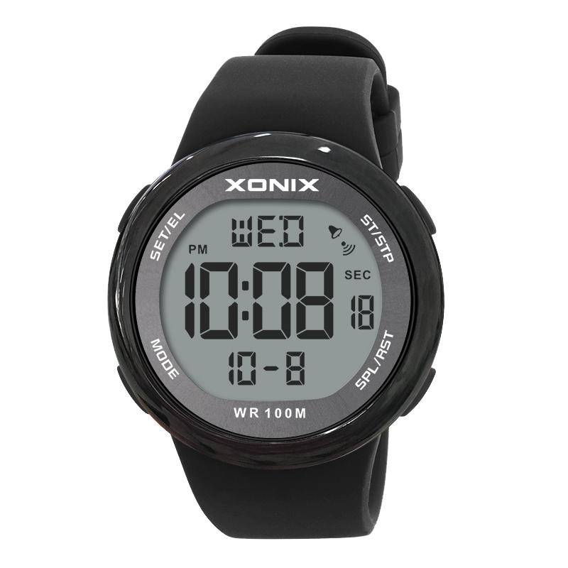 XONIX精准潮流多功能夜光倒计时LED游泳潜水闹钟防水学生运动手表