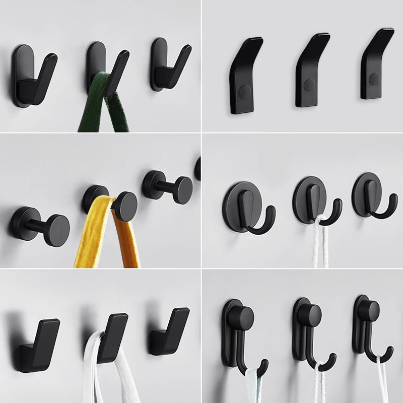 太空铝免打孔衣服帽子收纳浴室钩