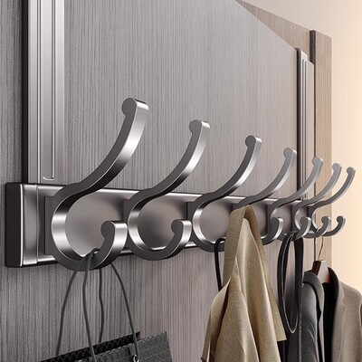 门后挂钩排钩衣服免打孔门上卧室房门背式收纳浴室衣帽钩挂衣架子