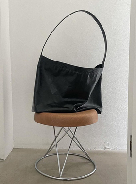 韩国小众设计复古大容量头层牛皮单肩包高级感通勤腋下包托特包