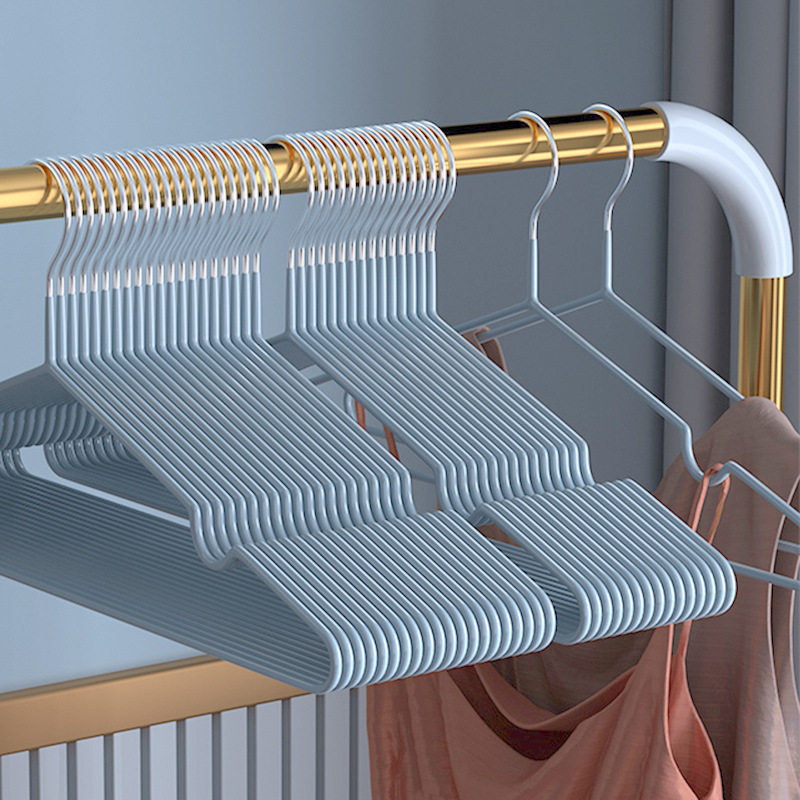 凉衣架家用阳台新款2022钢制家用挂衣防滑无痕肩角衣柜衣服不变形