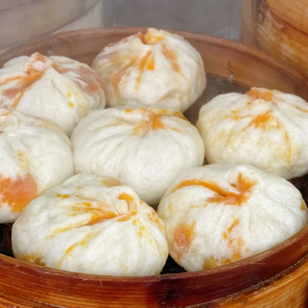 台北豆叁章4只包子松茸鲜肉紫米芋泥老式发面包子点心早餐美食