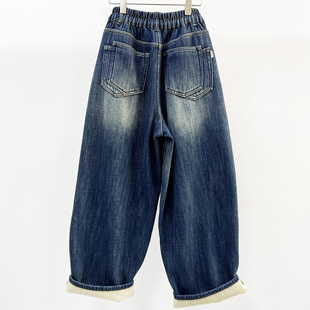 显瘦松垮萝卜裤 CHYY加厚加绒宽松牛仔女老爹裤 百搭潮 新款 2025冬季