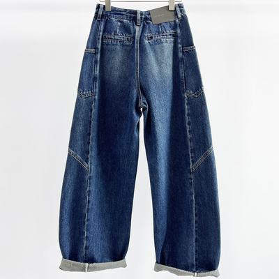 松垮大版牛仔女香蕉裤大码显瘦潮