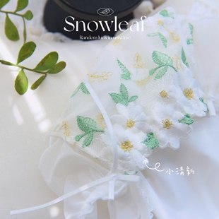 清冷仙韵。绿叶刺花小仙女纯欲风甜美冰丝三角女生内裤中低腰夏天