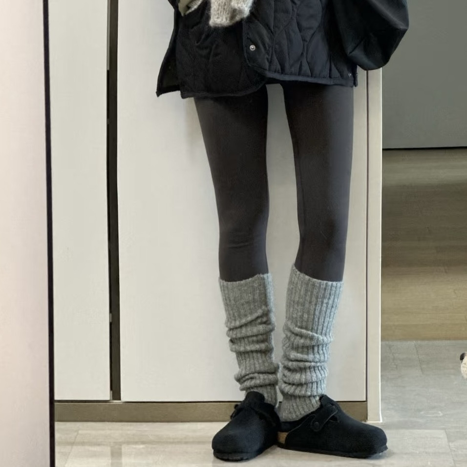 秋冬新款四面弹高腰修身显瘦特厚云朵绒加厚VC发热倍暖打底裤