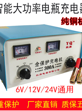 纯铜汽车摩托车货车蓄电池电瓶充电机大功率充电器6v12v24v通用型