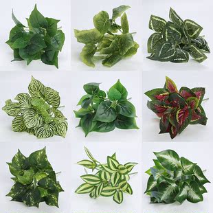 仿真假花植物墙绿植背景墙墙壁墙面门头装 饰花草树叶绿萝叶葡萄叶