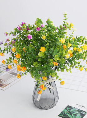 仿真尤加利摆放绿植盆栽塑料花