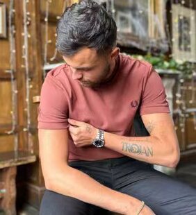 麦穗派瑞M7圆领皮克威士忌短袖T恤夏新款纯棉珠地休闲纯色小刺绣