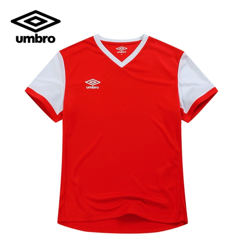 Umbro, летняя футбольная футболка для школьников и студентов для тренировок, короткий рукав, V-образный вырез, из полиэстера