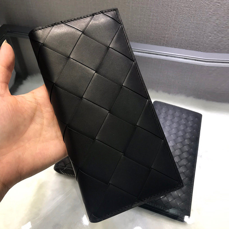 新品编织男士钱包真皮 商务休闲钱包