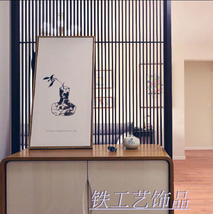 中日美式铁艺隔断简约时尚办公屏风墙移动餐厅客厅玄关镂空门窗花
