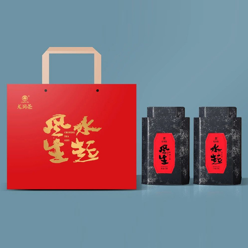 龙润茶普洱茶2023年风生水起礼盒400g刮风寨落水洞