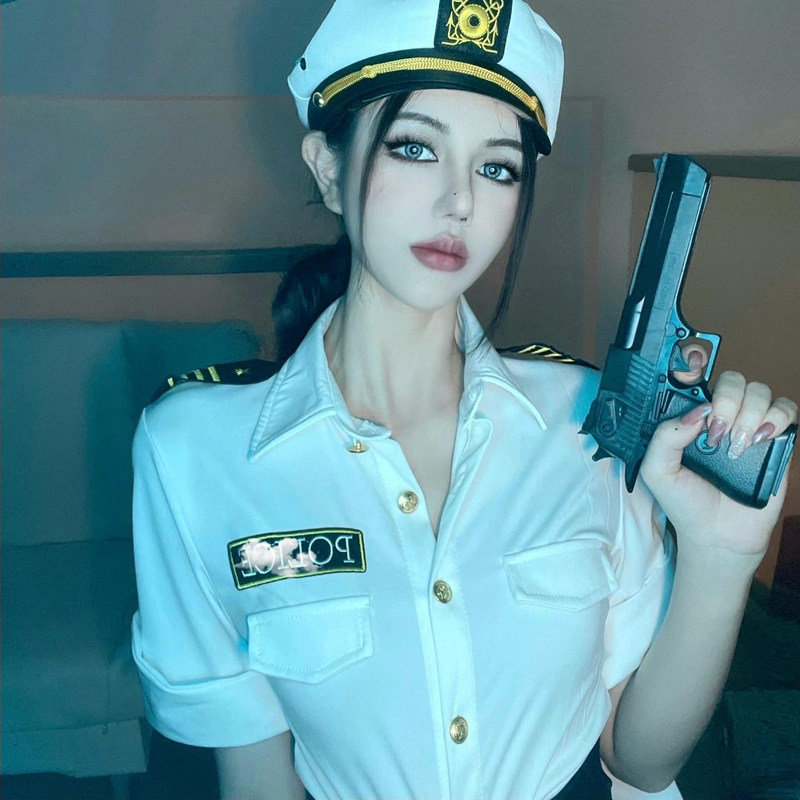 弹力制服套装女警扮演服cos性感