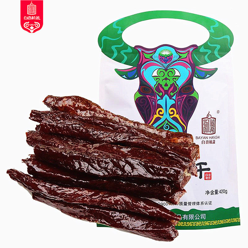 白音杭盖炭烤风干牛肉 内蒙古特产手撕牛肉干 精品休闲零食420g