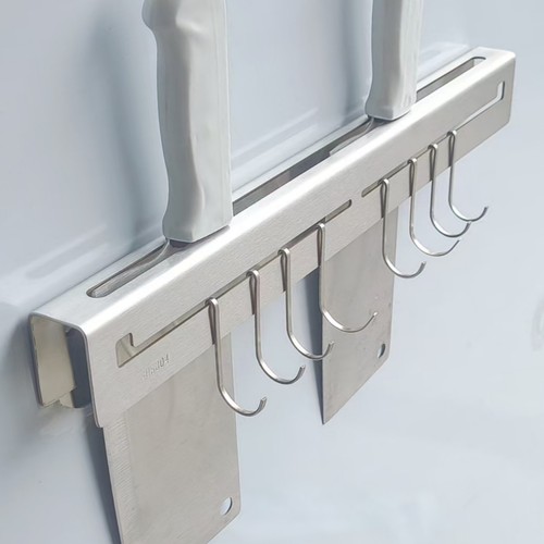 304不锈钢壁挂窄款厨房刀架置物挂架酒店饭店食堂商用厚打孔免钉