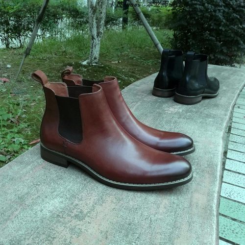 英伦真皮高帮靴欧美商务切尔西靴