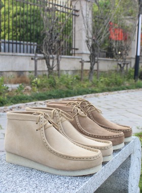 袋鼠鞋男士短靴经典款休闲皮鞋Wallabee 英伦风 牛反绒真皮生胶底