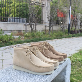 款 短靴经典 男士 牛反绒真皮生胶底 Wallabee 英伦风 休闲皮鞋 袋鼠鞋