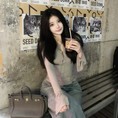 修身 显瘦上衣 CHANGE 纯欲御姐风半开领打底衫 撩欲姐姐 MISS