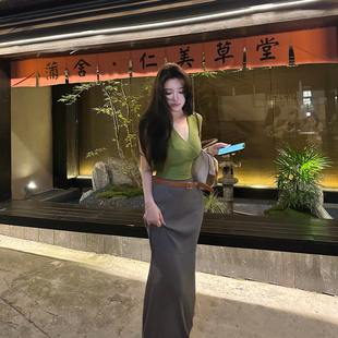 CHANGE MISS 超绝版 型 纯欲交叉V领上衣 安迪绒针织衫 漂亮姐姐