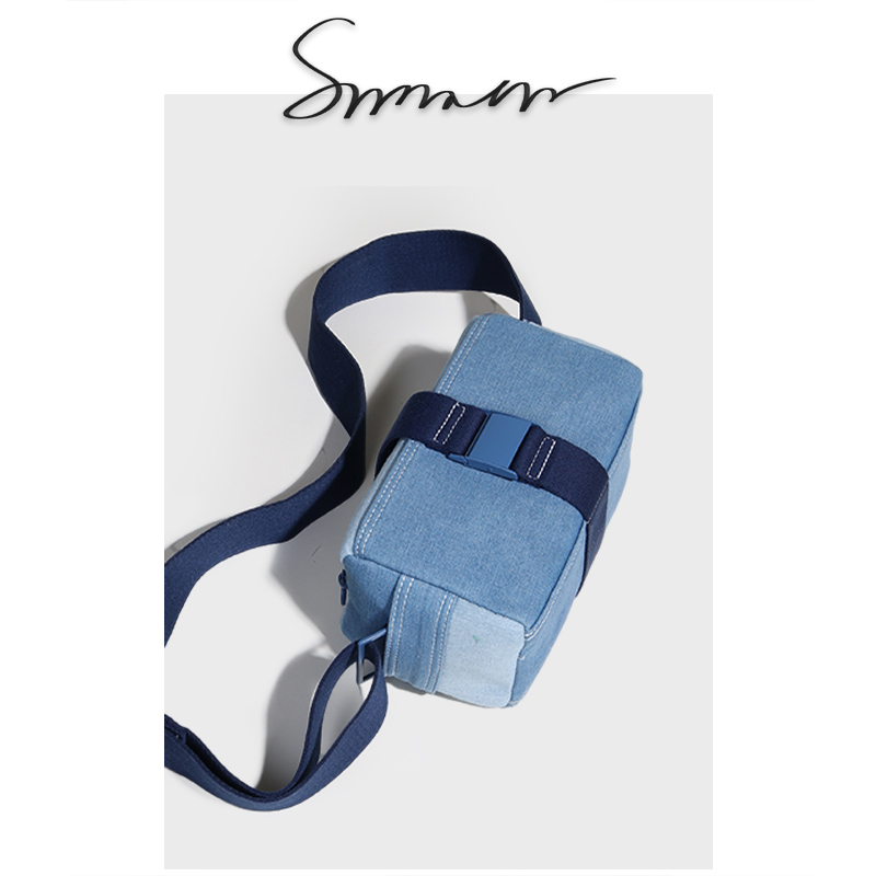 牛仔布小包吐司撞色韩版