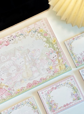 Pink berry原创设计森林音乐会可撕双面120gB5A5B6便签本留言本