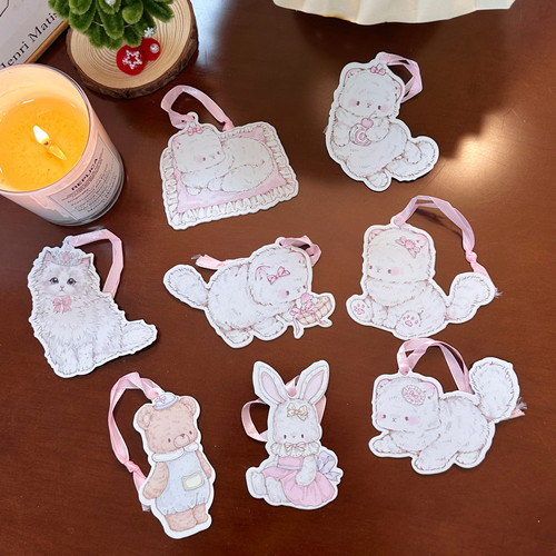 Pink berry原创猫咪兔熊香薰扩香片房间柜橱车载挂件香片去异味