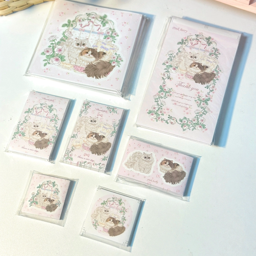Pink berry原创设计森系猫猫系列封口贴贴纸烘培包装出卡打包好物