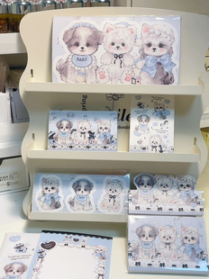 Pink 出卡打包好物 berry原创设计蓝黑狗狗封口贴贴纸卡头烘培包装